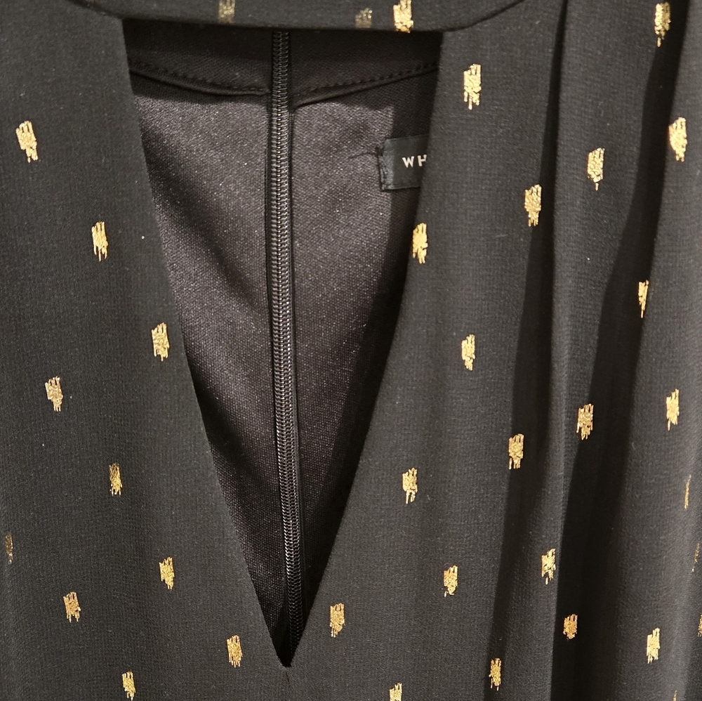 WHBM Black Dress With Gold Spots - Picture 2 of 5